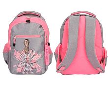 Рюкзак КОКОС "SMASH Miss Elegance" 213983 серый 27*40*17см,2 отд.,полиэстер,спинка EVA