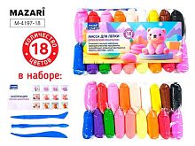 Суперлёгкий пластилин (масса д/лепки) 18цв., 12гр. MAZARI M-4197-18 +стеки 3шт,ОПП-уп.