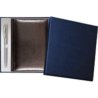 Набор подар. (ежедневник 2026г. А5 168л. ATTOMEX кож.зам. "Visa" чёрный+ручка шар.) 2237637