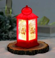 Сувенир с подсветкой НГ "Лампа - Снеговичок" 700-0622 красный,5*5*13см