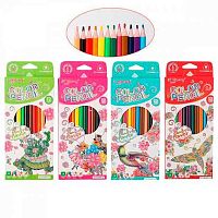 Карандаши пластик. 12цв. Yalong "Candy flavor" YL191059-12 трехгр.,аромат.,к/к е/подвес