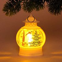 Сувенир с подсветкой НГ "Лампа - Зимняя красавица" 196-0731 белый,7*4*13см