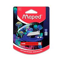 Степлер №24/6, 26/6 15л. MAPED "Deepsea Paradise Mini" 404003 мини,пластик, с встр.антистеплером