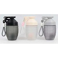 Бутылка пластик. 600мл КОКОС "Граната" 252598 шейкер,ручка-петля,асс.