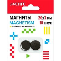 Магниты д/рукоделия deVENTE Magnetism 8000402 чёрн.,феррит.,10шт,20*3мм,,высок.намагнич.,к/блист.