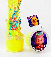 Лизун Слайм "Стекло" Butter жёлтый с шариками,наклейкой внутри 55гр 00-00512630