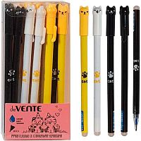 Ручка гелевая "Пиши-Стирай" deVENTE "Glad cat" 5051023 синяя,0,5мм,с ластиком,корп.асс.