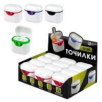 Точилка с контейнером 2отв. ФЕНИКС "Неон" 72628 полистирол,асс.,5,2*2,9*4,8см