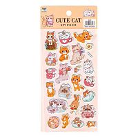 Наклейка декор.  9,5*22 "Котики 3" Р22072-1 Ткн1000-12