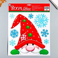Наклейка Декор Room Decor "Новогодний шпион №3" WKX 8605BK