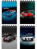 Блокнот А7  40л. Проф-Пресс спираль "Красные автомобили-9" Б40-9322 клетка,мел.карт.