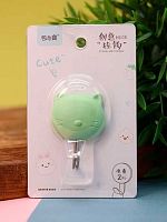 Крючок с липким краем АЛЕФ "Котёнок" 3207W-01 зелёный,нагрузка 2кг