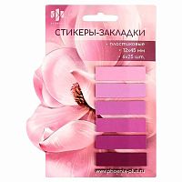 Стикеры-закладки ФЕНИКС 12*45мм "Цветок" 66594 розовый,пластик,6цв.*25шт.