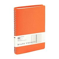 Ежедневник н/д А5 136л. BV кож.зам.спираль "Alba" 3-783/07 оранжевый,беж.бумага