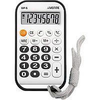 Калькулятор на шнурке  8разр. deVENTE "DP-5" 4030414 белый с чёрн.клавишами,110*61*15мм