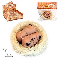 Антистресс-мялка "Капибарки в гнездышке" 6*6см 4в1 Р2568-5 Ки755