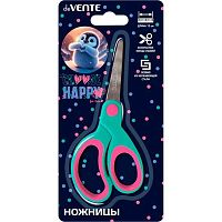 Ножницы детск. 13см deVENTE "Happy Pinguin" 8010511 закругл.лезвия,прорезин.ручки,к/блист.