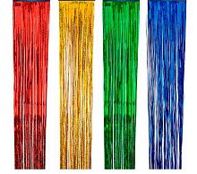 Дождик на ёлку А4080Д ш20см,двухсл.,прямой,голограф.цветной 