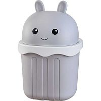 Контейнер д/мусора deVENTE "Gray Bunny" 4104567 серый,15*15*21см,пластик.
