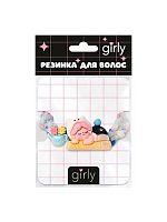 Резинка д/волос АЛЕФ GIRLY "Девочка отдыхает" белая 25-057