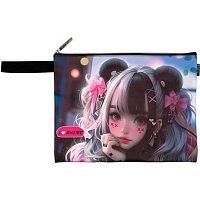 Папка д/тетрадей А4 deVENTE "I Love Anime" 8053521 антиванд.кож.зам.,с ручкой,на молн.