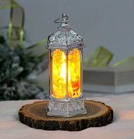 Сувенир с подсветкой НГ "Лампа - Зимнее волшебство" 700-0630 серебро,5*6*13см