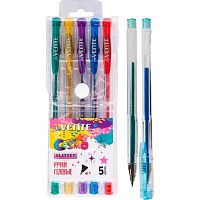 Набор гел. ручек  5цв. deVENTE "Cosmo Glitter" 5051039 с блёстками,0,5мм,пластик.уп.