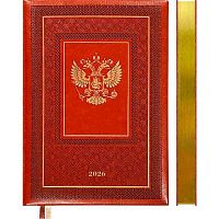 Ежедневник 2026г. А5 168л. deVENTE кож.зам. "Symbol" 2232623 коричн.,зол.срез,крем.бум.,подар./к