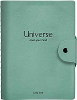 Бизнес-тетрадь А5  96л. INFOLIO спираль "Universe" I1674/mint кож.зам.,клетка