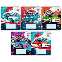 Тетрадь 18л. (линейка) КанцБиз "Гонки" 14719/5 твин уф-лак