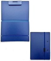 Папка-клипборд А5 INTELLIGENT DK-90 тёмн.-син.,PVC,зажим сбоку,фактур.,на резин.,с доп.створкой