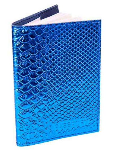 Обложка д/паспорта Миленд "Железный Питон" ОП-6493 нат.кожа,синий