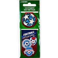 Закладки магнитные deVENTE "Play Football" 8065100 (2шт),блист.