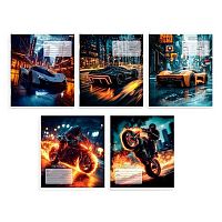 Тетрадь 12л. (кос.лин.) ФЕНИКС "Огненный драйв" 70203 выб.уф-лак,мел.карт.