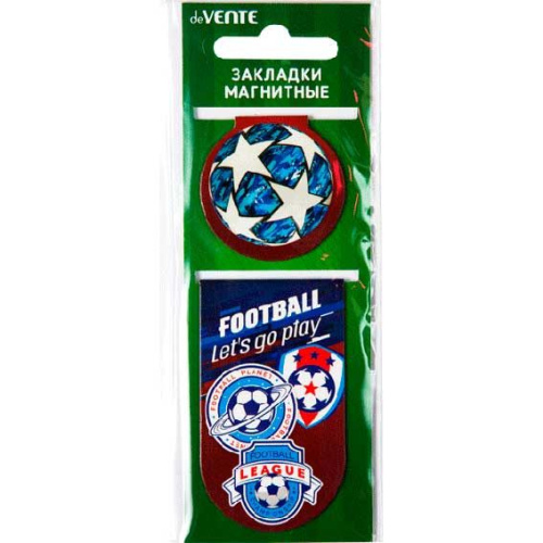 Закладки магнитные deVENTE "Play Football" 8065100 (2шт),блист.