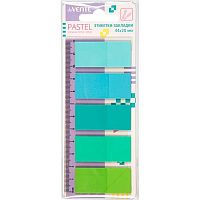 Набор самокл. этикеток-закладок deVENTE 44*20мм,5*20л. "Pastel" 2011454 голубые,пластик.,п/прозр.