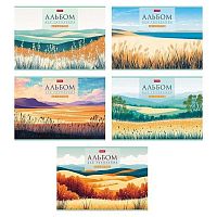 Альбом для рис.48л. ХАТ "Дыхание природы" на скобе,мат.лам.,тисн.,асс.