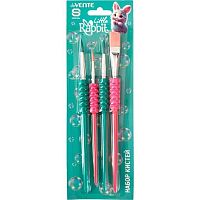 Набор кистей  4шт. deVENTE (синтетика кр.№2,6,10,пл.№12) "Little Rabbit" 8072623 карт.блист.