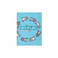 Бизнес-блокнот А6  80л. АЛЬТ тв.обл. "Cats in love" 3-80-005/39 глянц.лам.,клетка