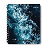 Тетрадь 96л. (клетка) СВЕТОЧ пластик.обл. спираль "Синее море" ТЕТ96-002 (01911)