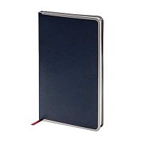 Ежедневник н/д А5 136л. BV кож.зам. "Chelsea" 3-517/01 синий,серебр.срез,линейка,беж.бум.
