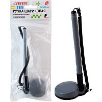 Ручка настол. на подставке deVENTE "Tavola" 5072101 синяя,0,7мм,с пласт.шнур.,серый непрозр.корп.