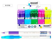 Ручка масл. шар. MAZARI "Lirio" M-5748 синяя, Ultra Soft 0,7мм, бел. пласт. корп., резин. грип.