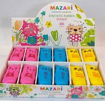 Ластик MAZARI "Fansy" M-6759 цв. фигур., синт.каучук, пласт.уп.