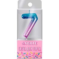 Свеча-цифра д/торта "7" deVENTE "Degrade" 9060506 6,0*3,8*0,9см,держ.2,6см,пластик./к