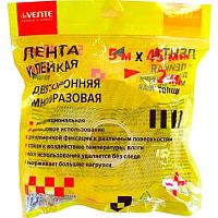 Скотч двусторонний 45мм*5м deVENTE 4163508 многораз.,прозрачный,2мм,зип-пак.