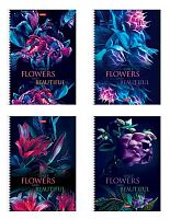 Тетрадь 96л. (клетка) А4 ХАТ спираль "Beautiful flowers" перфор.на отрыв,асс.