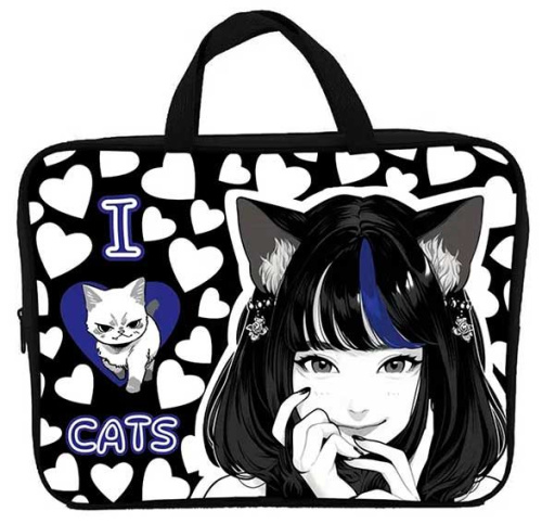 Сумка-планшет А4 CENTRUM "Аниме I love cats" 73977 п/э,текстил.ручки,.,ув.боков.75мм
