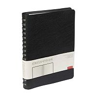 Ежедневник п/д А5 208л. BV кож.зам.спираль "Orbit" 3-159/01 чёрный,серебр.срез,подар.уп.