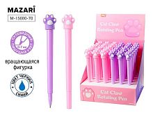 Ручка детск. шар. MAZARI "Cat paw" M-15600-70 синяя,0,7мм,цв.корп.,асс.